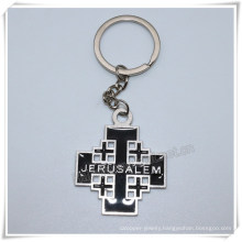 Alloy Metal Black Cross Key Chain Personalized Religious Cross Key Chlder (IO-ck108)